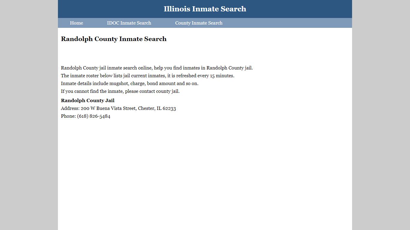 Randolph County Inmate Search